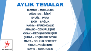 AYLIK TEMALAR 1 ANCAKADEMİ Koçluk Eğitimleri | Danışmanlıklar